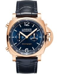 Panerai - Rose Gold And Alligator Leather Luminor Watch 44mm - Lyst