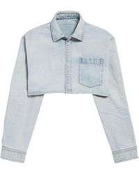 Balenciaga - Cropped Denim Shirt - Lyst