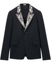 McQueen - Wool-Mohair Embroidered Blazer - Lyst