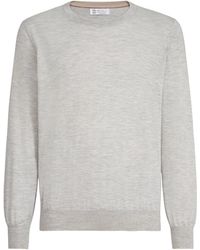 Brunello Cucinelli - Cashmere-Silk Crew-Neck Sweater - Lyst