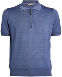 Canali - Wool-blend Half-zip Polo Shirt - Lyst