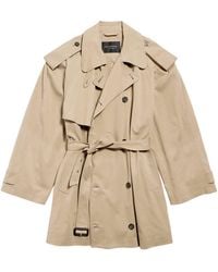 Balenciaga - Cotton Cropped Trench Coat - Lyst