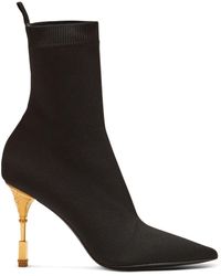 Balmain - Knit Moneta Ankle Boots 95 - Lyst