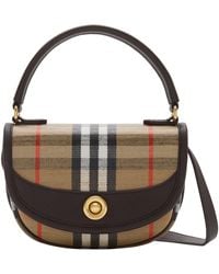 Burberry - Mini Check Top-Handle Bag - Lyst