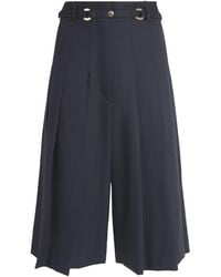Sandro - Wool-Blend Pleated Shorts - Lyst