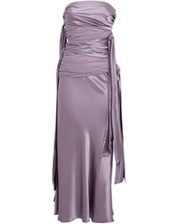 Christopher Esber - Silk Satin Draped Midi Dress - Lyst