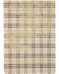 Burberry - Wool-Silk Ekd Check Wide Scarf - Lyst
