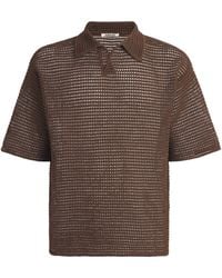 AURALEE - Cotton-Silk Mesh Polo Shirt - Lyst