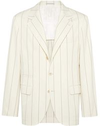 Brunello Cucinelli - Wool-Sea Island Cotton Stripe Blazer - Lyst