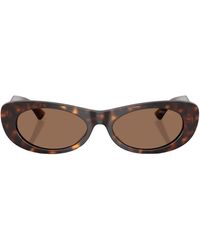 Jimmy Choo - Havana Oval Logo Sunglasses - Lyst