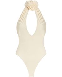 Magda Butrym - 3d Flower Halterneck Swimsuit - Lyst