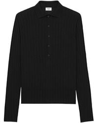 Saint Laurent - Wool Long-Sleeve Polo Shirt - Lyst