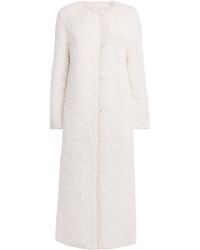 Yves Salomon - Mink-Wool Herringbone Long Coat - Lyst