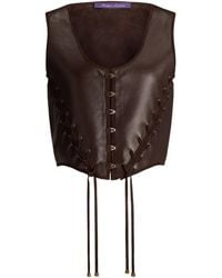 Ralph Lauren - Leather Thurlow Top - Lyst