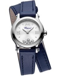Chopard - Stainless Steel And Diamond Happy Sport Watch 25mm - Lyst