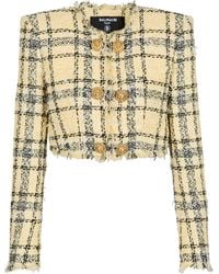 Balmain - Tweed Glitter Jacket - Lyst