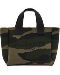 AllSaints - Mini Knitted Camouflage Izzy Tote Bag - Lyst