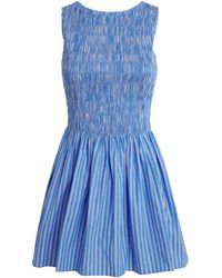 Faithfull the Brand - Cotton Shirred Carina Mini Dress - Lyst
