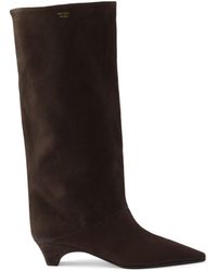 Prada - Suede Heeled Boots 40 - Lyst