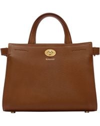 Burberry - Mini Leather Cotswolds Check Tote Bag - Lyst