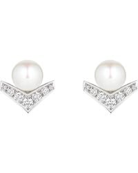Chaumet - Diamond And Pearl Joséphine Aigrette Earrings - Lyst