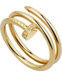 Cartier - Yellow Gold And Diamond Double Juste Un Clou Ring - Lyst