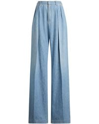 Ralph Lauren - Cotton Pleated Tailored Trousers - Lyst