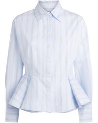 Sandro - Cotton Stripe Peplum Shirt - Lyst