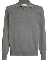 Brunello Cucinelli - Cotton Polo Sweater - Lyst