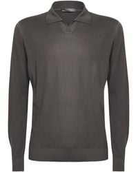 Corneliani - Virgin Wool Long-Sleeve Polo Shirt - Lyst