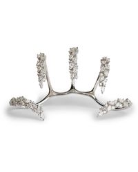 YEPREM - White Gold And Diamond Y-conic Four-finger Ring - Lyst