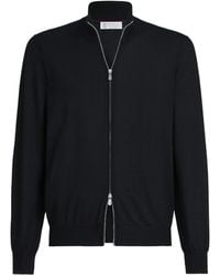 Brunello Cucinelli - Cashmere-Silk Zip-Up Cardigan - Lyst