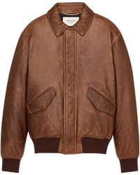 Saint Laurent - Leather Bomber Jacket - Lyst