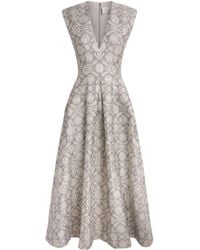 Huishan Zhang - Metallic Jacquard Kyle Midi Dress - Lyst