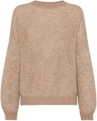 Brunello Cucinelli - Mohair-Blend Mesh Sweater - Lyst