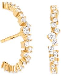 Astrid & Miyu - Plated And Crystal Orbit Dome Stud Earrings - Lyst