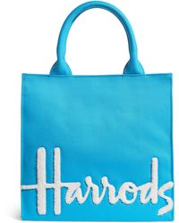 Harrods - Small Cotton Logo Tote Bag - Lyst