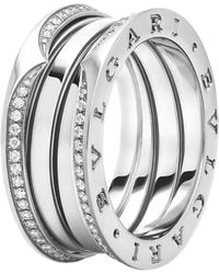 BVLGARI - And Diamond B.Zero1 Three-Band Ring - Lyst