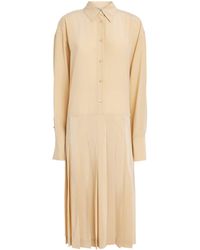 TOTEME - Silk Pleated Midi Shirt Dress - Lyst