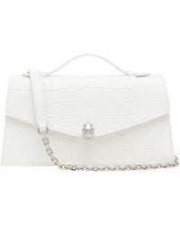 McQueen - Croc-Embossed Skull Top-Handle Bag - Lyst