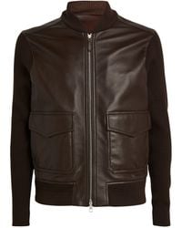 Dunhill - Leather-wool Bomber Jacket - Lyst