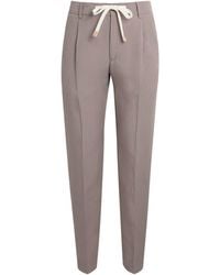 Eleventy - Drawstring Pleated Straight Trousers - Lyst