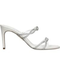 Rene Caovilla - Satin Crystal-Embellished Braid Heeled Sandal 80 - Lyst