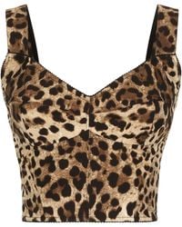 Dolce & Gabbana - Leopard Print Bustier Top - Lyst