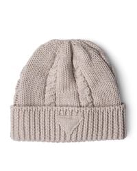 Prada - Virgin Wool Triangle Beanie - Lyst
