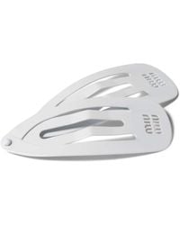 Miu Miu - Metal Logo Hair Clips - Lyst
