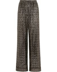 Dolce & Gabbana - Sequinned Wide-Leg Trousers - Lyst