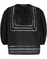Polo Ralph Lauren - Cotton Lace-Trim Blouse - Lyst