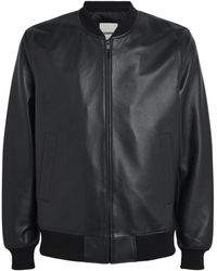 Sandro - Leather Bomber Jacket - Lyst