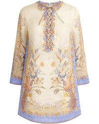 Zimmermann - Linen Indra Mini Tunic Dress - Lyst